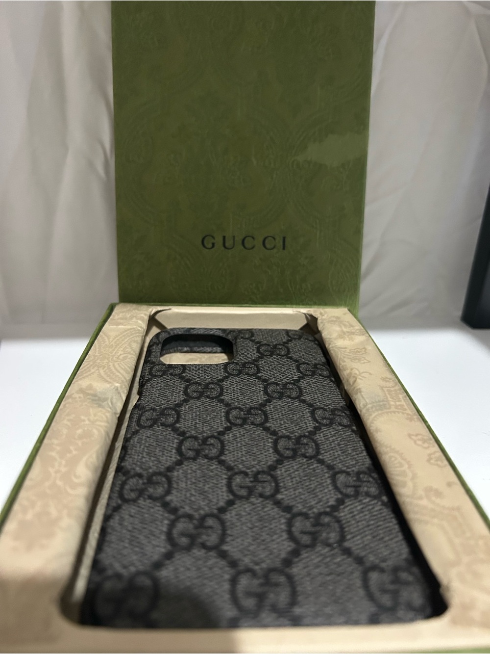 Gucci Gray GG Supreme iPhone Case